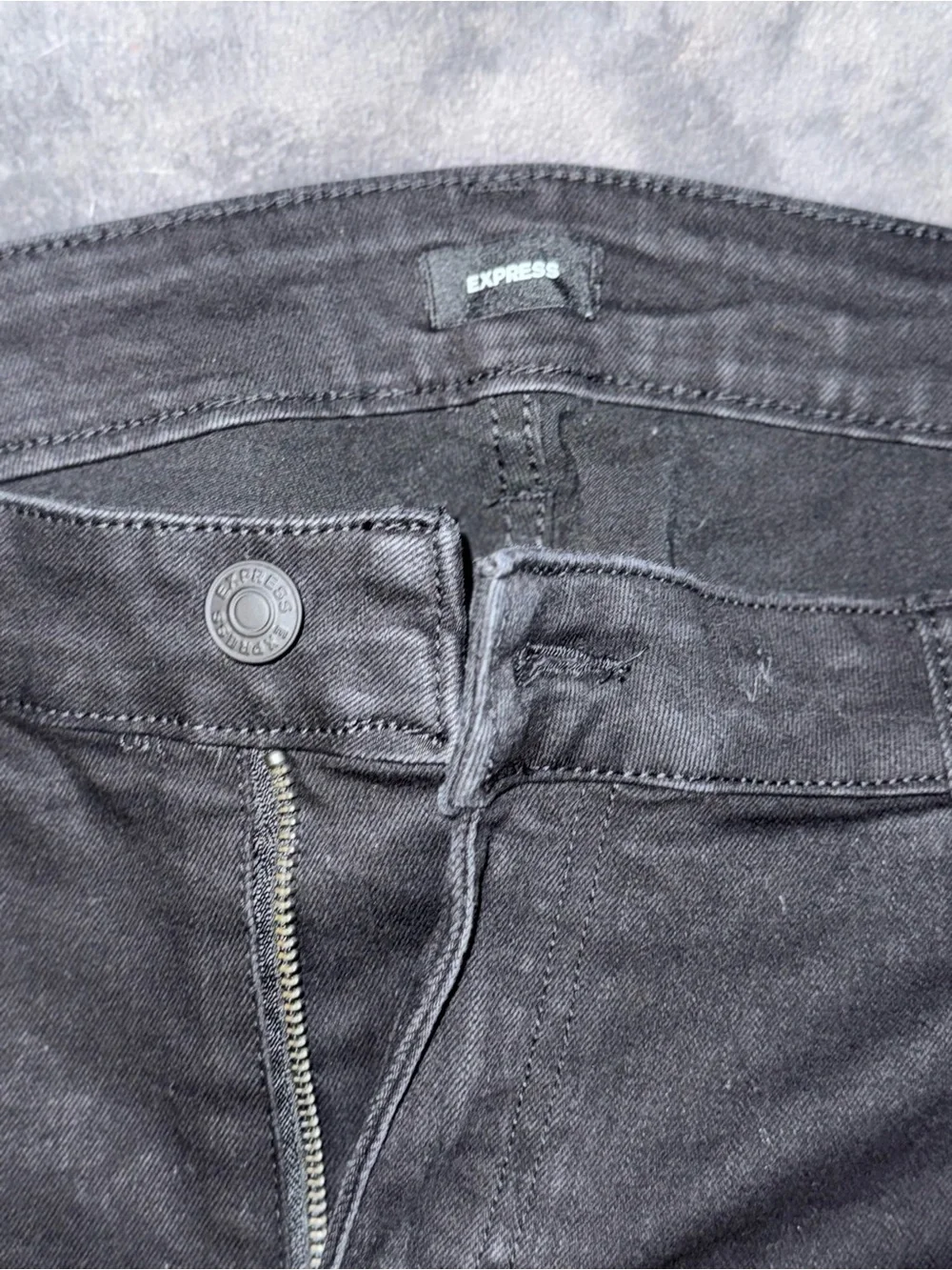 Express Men’s Black Denim Jeans Size 36x30 Straight Slim Leg